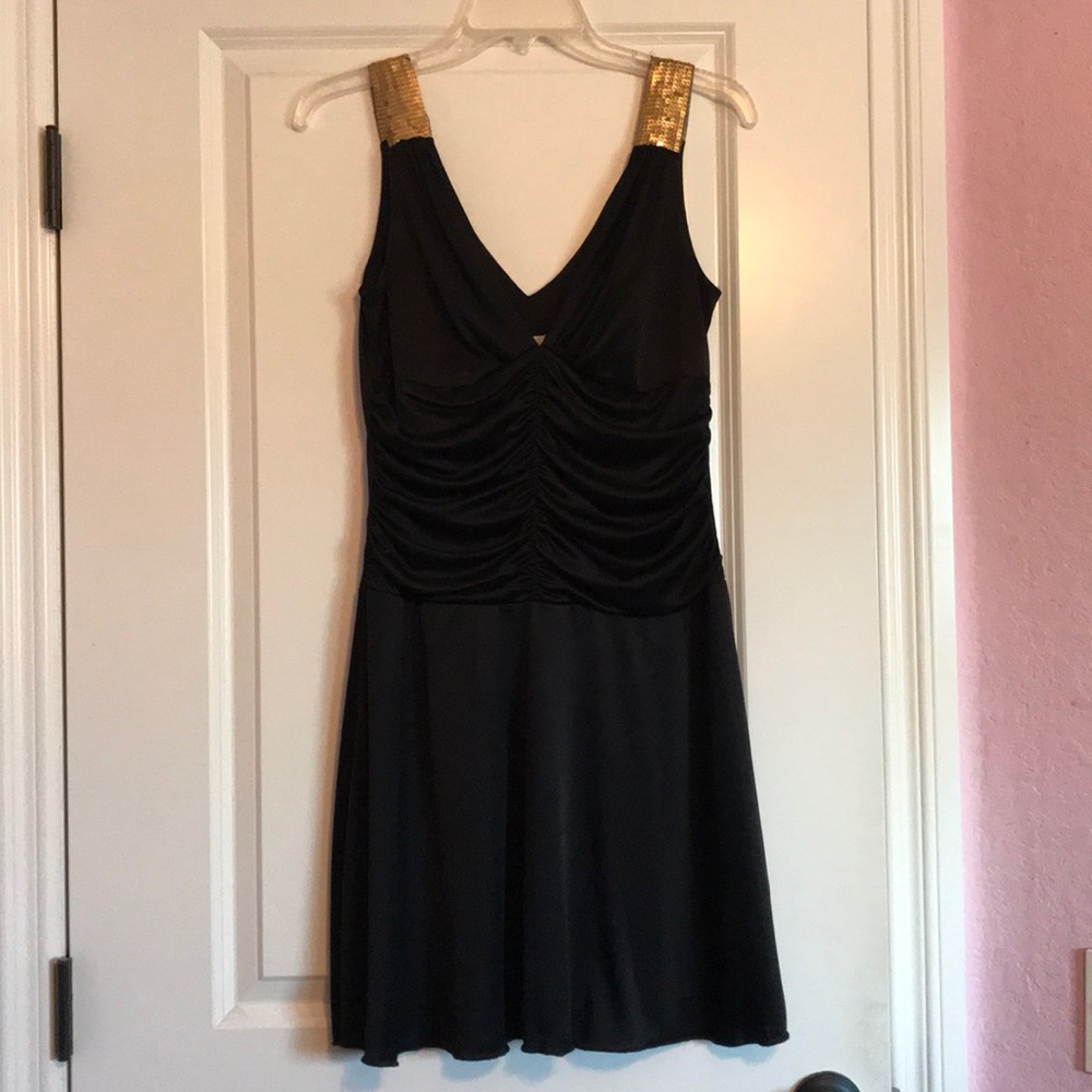 Charlotte Russe Black and Gold Mini Dress